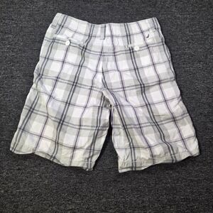 Urban Pipeline Plaid Shorts Men 34 Grey Purple Cotton Casual Preppy Flat Front